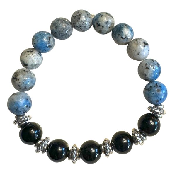 K2 and Obsidian Stretchy Bracelet - Picture 6 of 6